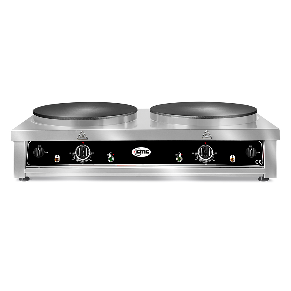 GMG Crêpes-Eisen CR-D240 2 Platten 40cm, teflonbeschichtet, 230V, 900 x 500 x 240mm