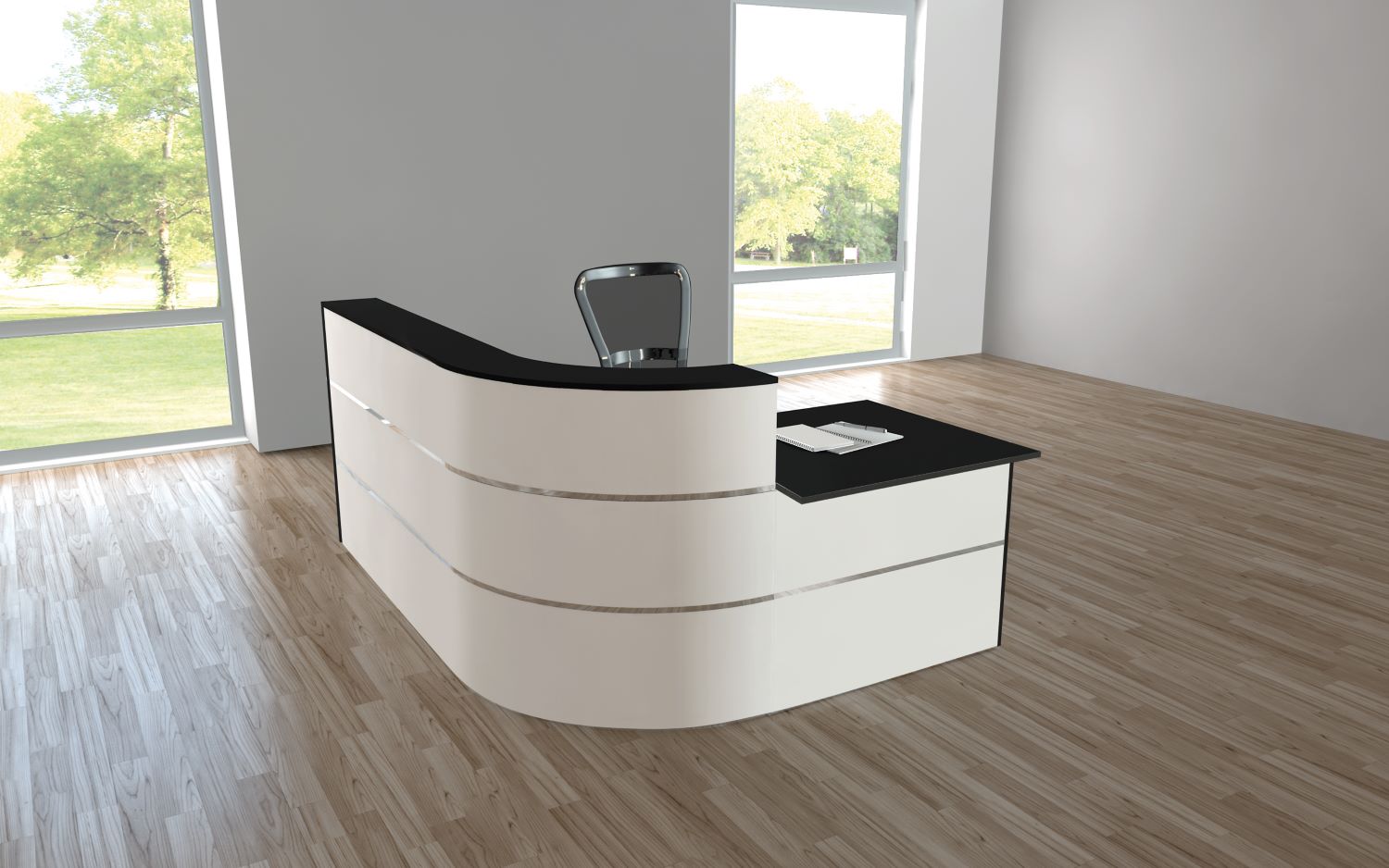 Design Empfangstheke Cento, Breite 195 cm, mit Tischelement