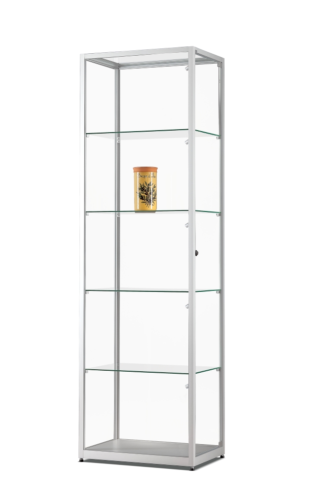 Verkaufsvitrine 111 600 mit LED Seitenbeleuchtung 600 x 400 x 1984 mm, in 2 Farben