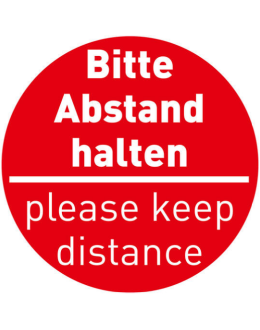 Bodenaufkleber „Bitte Abstand halten”