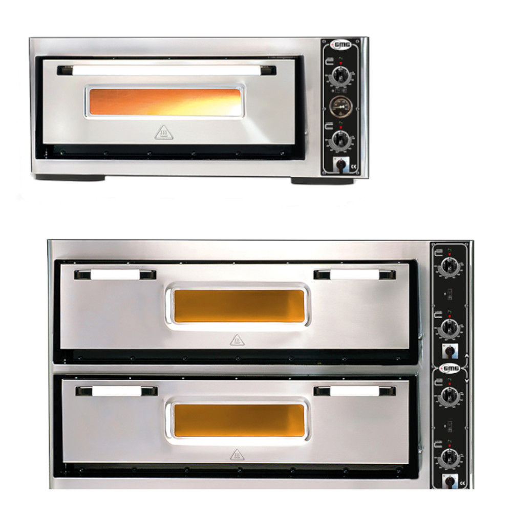 GMG Pizzaofen PF6292-9262 für 6-12 Pizzen à Ø 30cm, 1 oder 2 Backkammern, Serie Classic, 400V