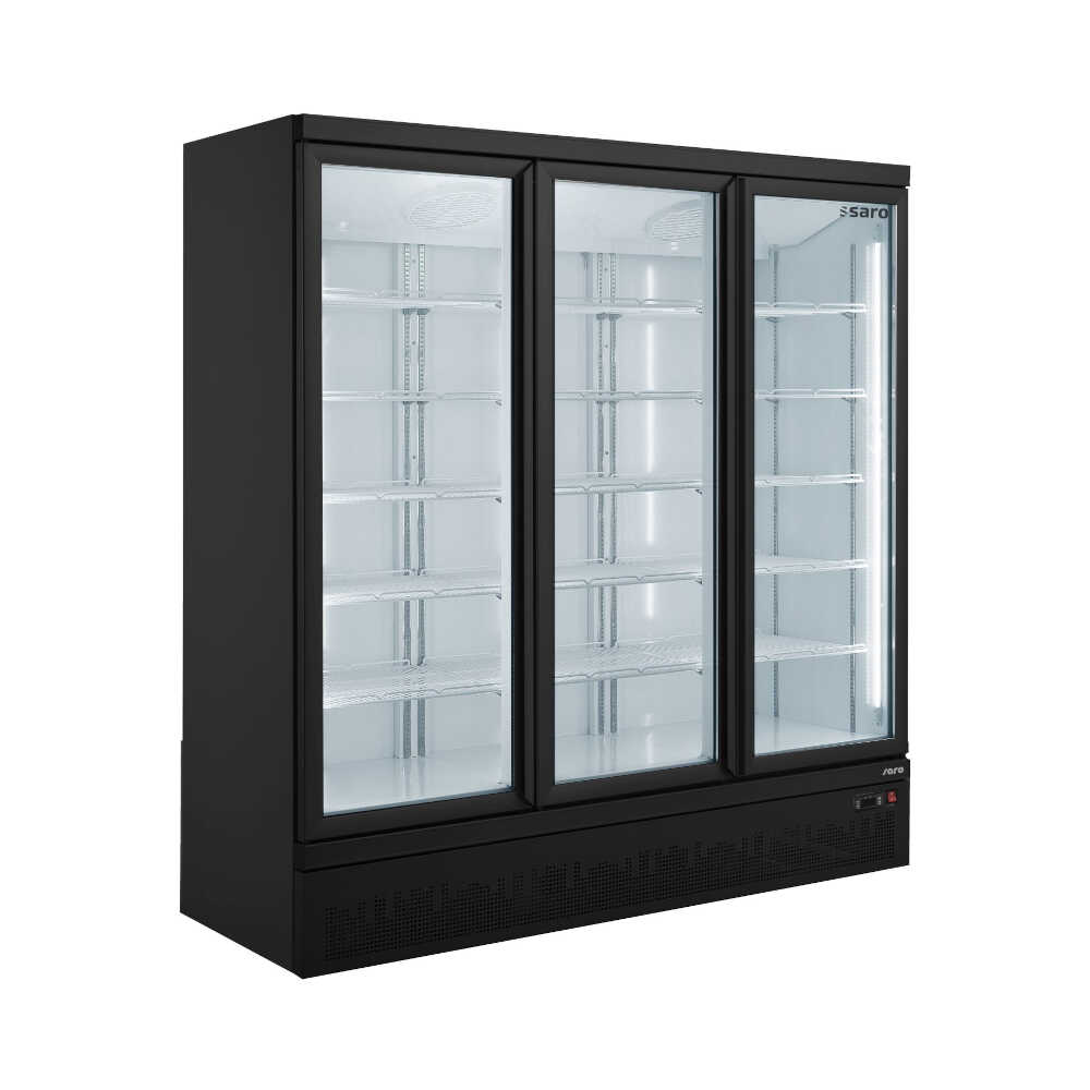 Saro Getränkekühlschrank mit Glastür GTK 1530 PRO Schwarz-weiß, 1664 Liter, +1/+10°C, 1880 x 740 x 2003mm