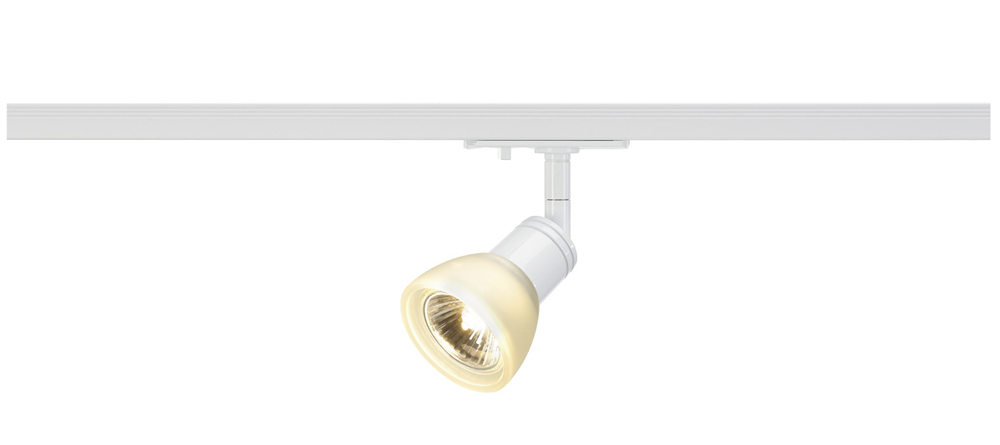 PURIA Spot für 1-Phasen-Hochvolt-Stromschienen, weiß, GU10, max. 50 W, inkl. 1-Phasen-Adapter