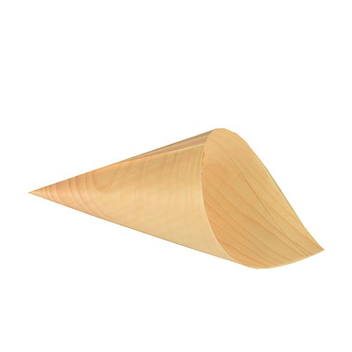 Fingerfood-Spitztüten, Holz "pure" Ø 8 cm x 15,5 cm, VPE= 500 Stück (10x 50)