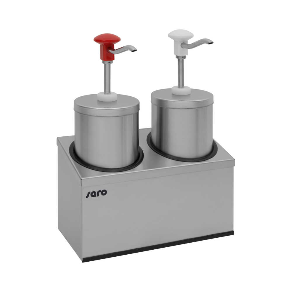 Saro Saucenspender PD-005, 2x 2,25 Liter, Edelstahl-Chrom-Kunststoff