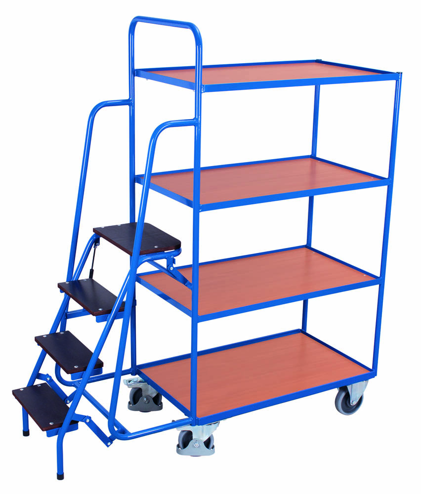 VARIOfit Kommissionierwagen mit 4 Ladeflächen, hoch