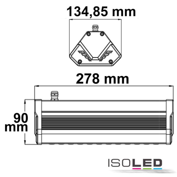 LED Fluter/Hallenleuchte LN 3x 50W 30°*70°, IP65, 1-10V dimmbar, kaltweiß