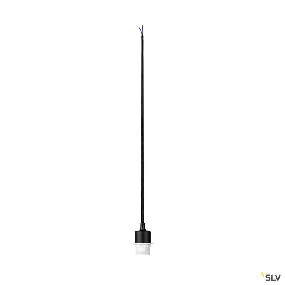 FENDA, Pendelabhängung, A60, schwarz, ohne Schirm, ohne Rosette, offenes Kabel, max. 60W
