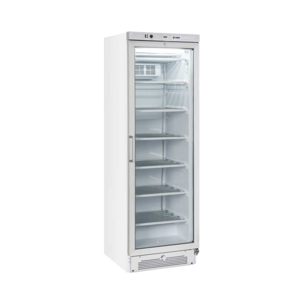 KBS Tiefkühlschrank mit Glastür TK 371 weiß, stille Kühlung, 300 Liter
