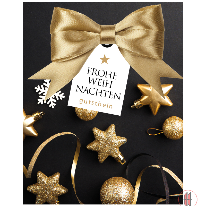 Gutscheintasche x-mas gold/Stern/Kugel (6 Stück)