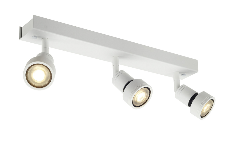 PURI 3 Deckenleuchte, matt- weiss, 3xGU10, max. 3x50W, mit Decoring