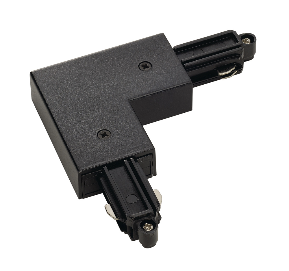 Eckverbinder für 1-Phasen-Hochvolt-Aufbauschienen, schwarz, Erde innen