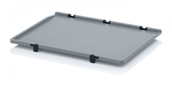 Auer Eurobehälter mit Deckel 60x40cm Handgriffe offen