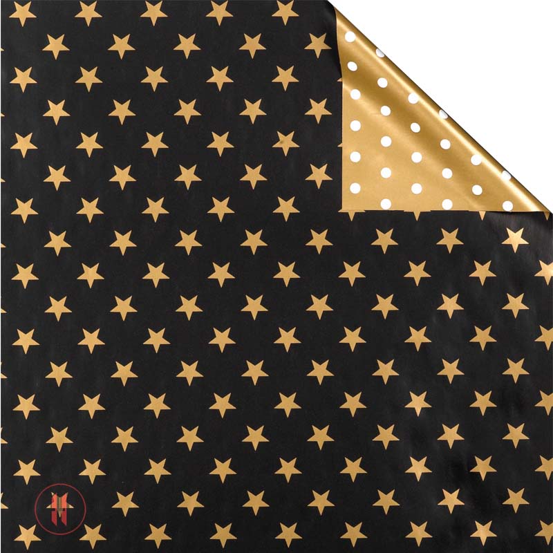 Geschenkpapier Schwarz-Gold - Rolle