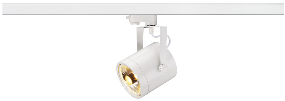 EURO SPOT ES111, Strahler für 3-Phasen-Hochvolt-Schienensysteme, rund, weiß, max. 75W, inkl. 3-Phasen-Adapter