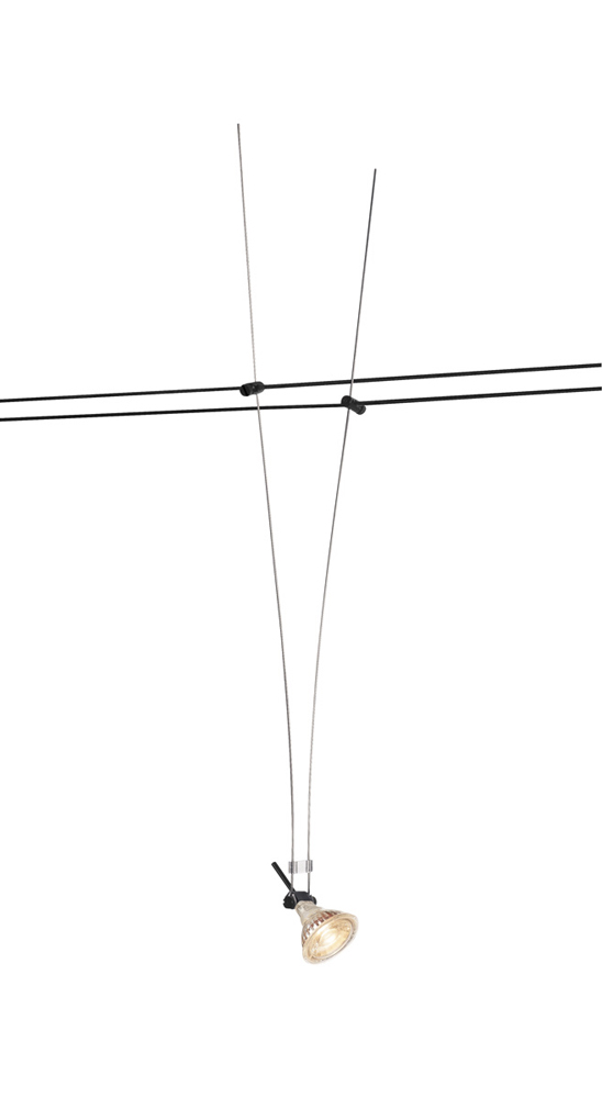 SEILLEUCHTE, für TENSEO Niedervolt-Seilsystem, QR-C51, schwarz, 1 Stück