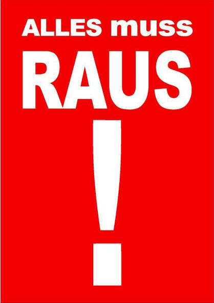 Werbeschild-Alles muss raus