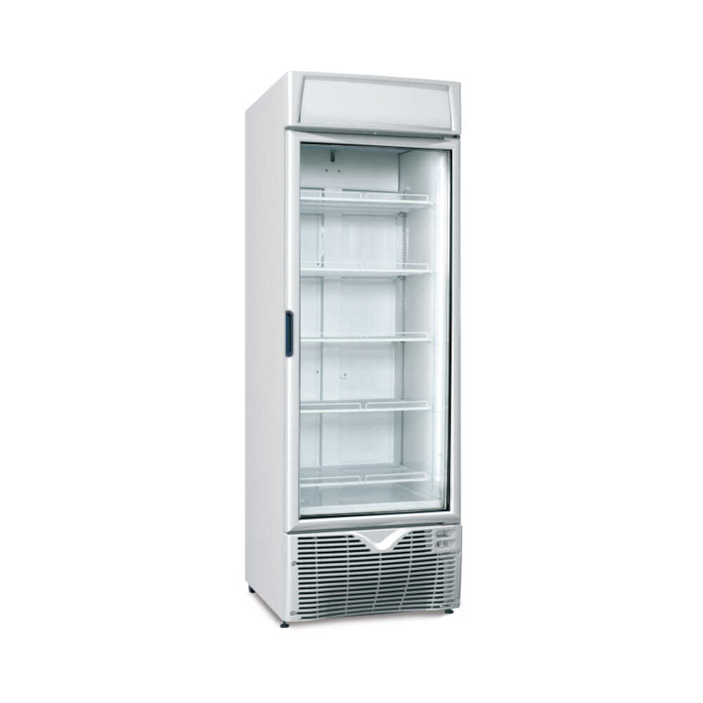 KBS Tiefkühlschrank mit Glastür TK 401 GDU weiß, Umluftkühlung, 403 Liter