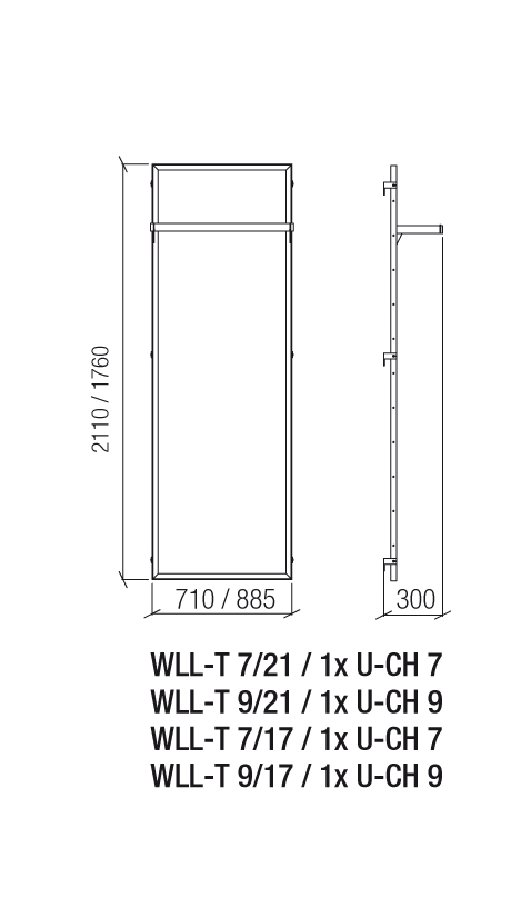 LL-WALL - WLL-T 7/21 / 1x U-CH 7