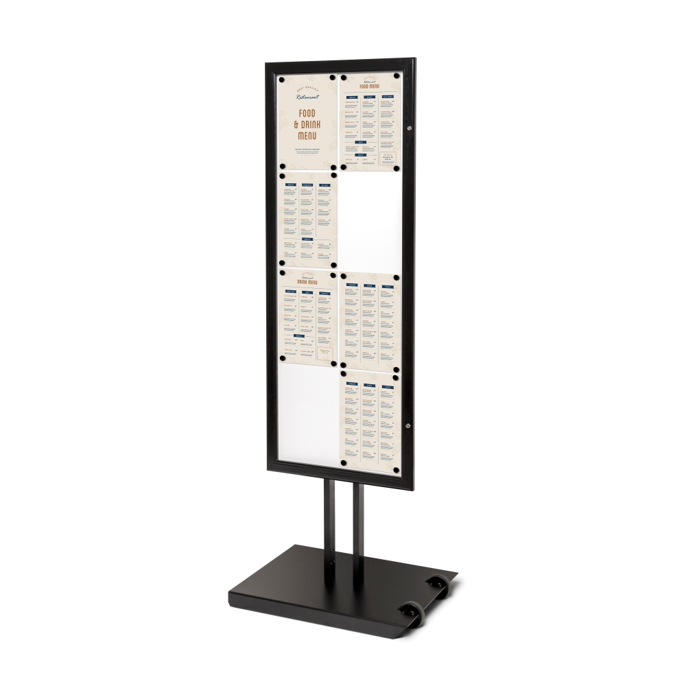 Menüständer Outdoor, in schwarz, 8 x 4 Einseitig