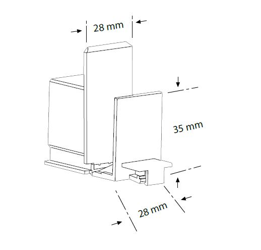 Vorschub mit Feder PRV +S - PRV Slim H35 mit Front 35mm