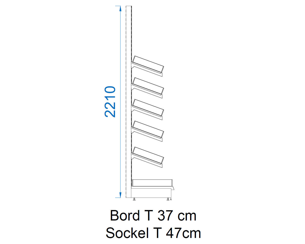 Tegometall Süßwarenregal, Höhe 220 cm