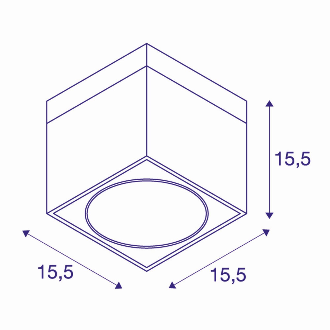 KARDAMOD SURFACE SQUARE ES111 SINGLE Deckenleuchte, eckig, schwarz, GU10, max. 75W