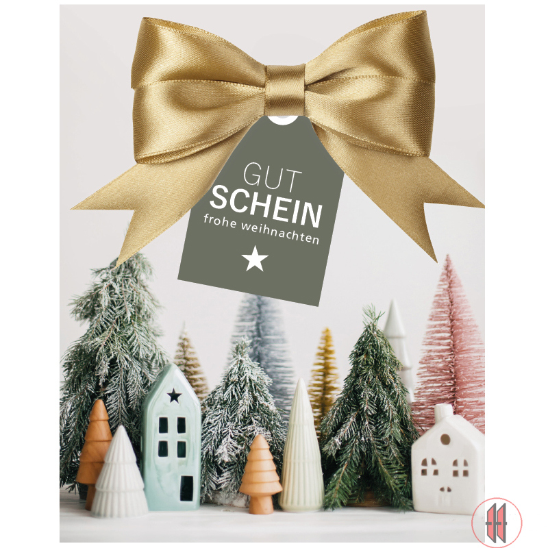 Gutscheintasche x-mas gold/Schleife (6 Stück)