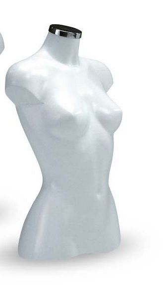 Kunststofftorso Dame kurz - Weiß Höhe 62 cm