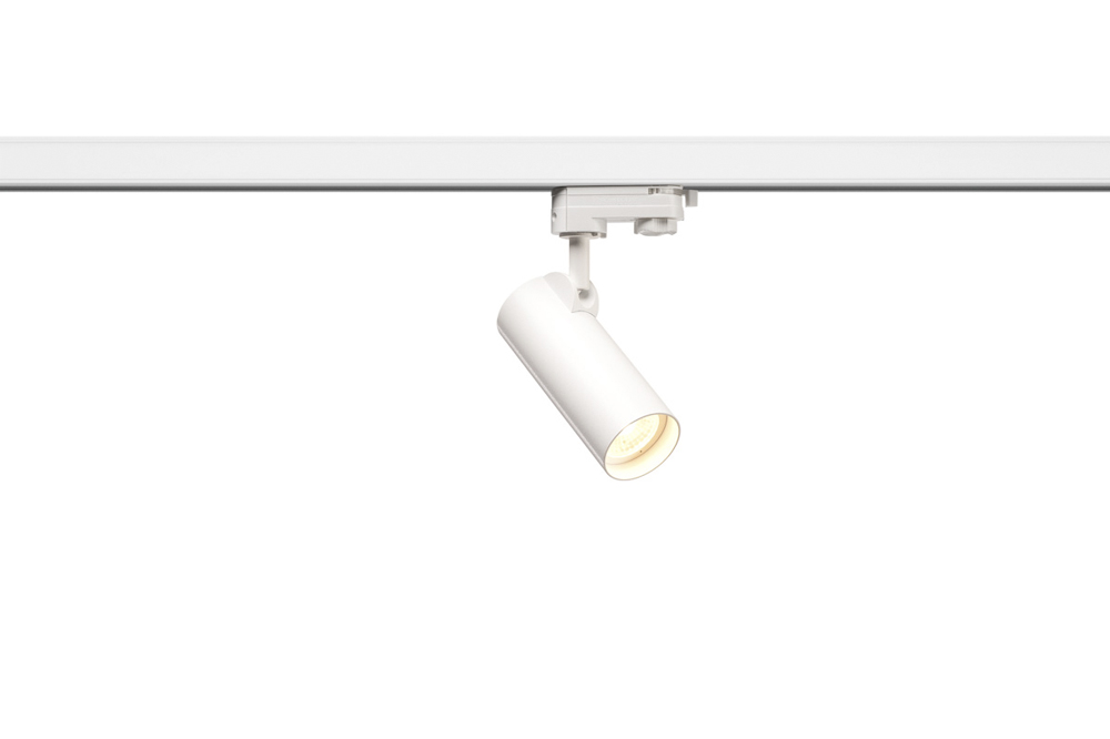 HELIA 50 LED Strahler für 3-Phasen-Hochvolt-Schienensysteme, 3000K, weiß, 35°, inkl. 3-Phasen-Adapter
