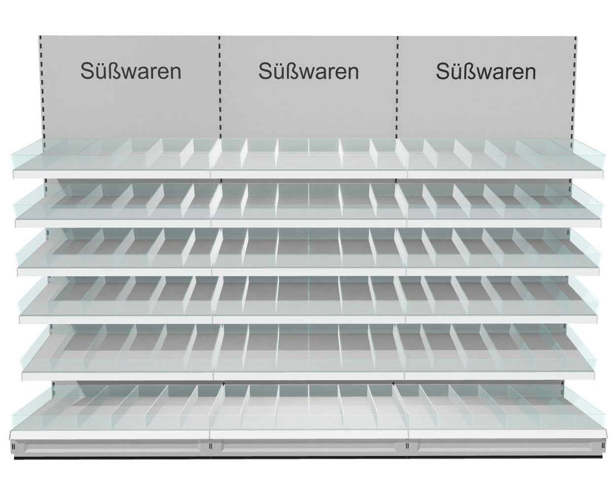 Tegometall Süßwarenregal 3m, Höhe 220 cm