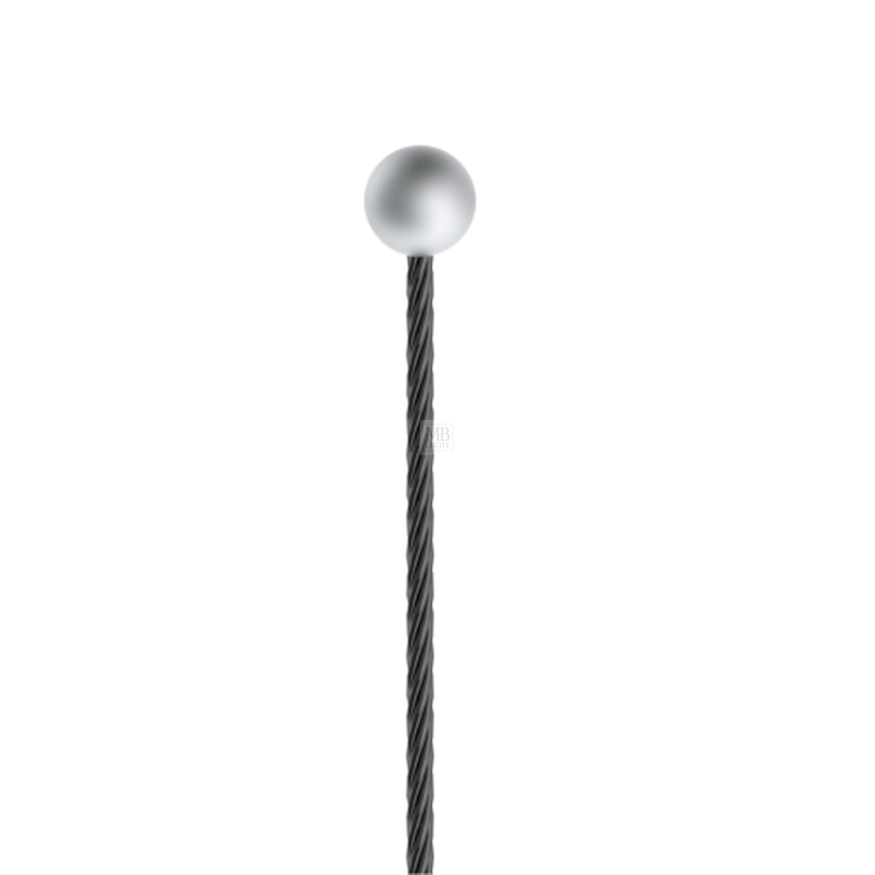 Drahtseil Ø 1,5 mm, schwarz, mit Kugelnippel, L = 3000mm