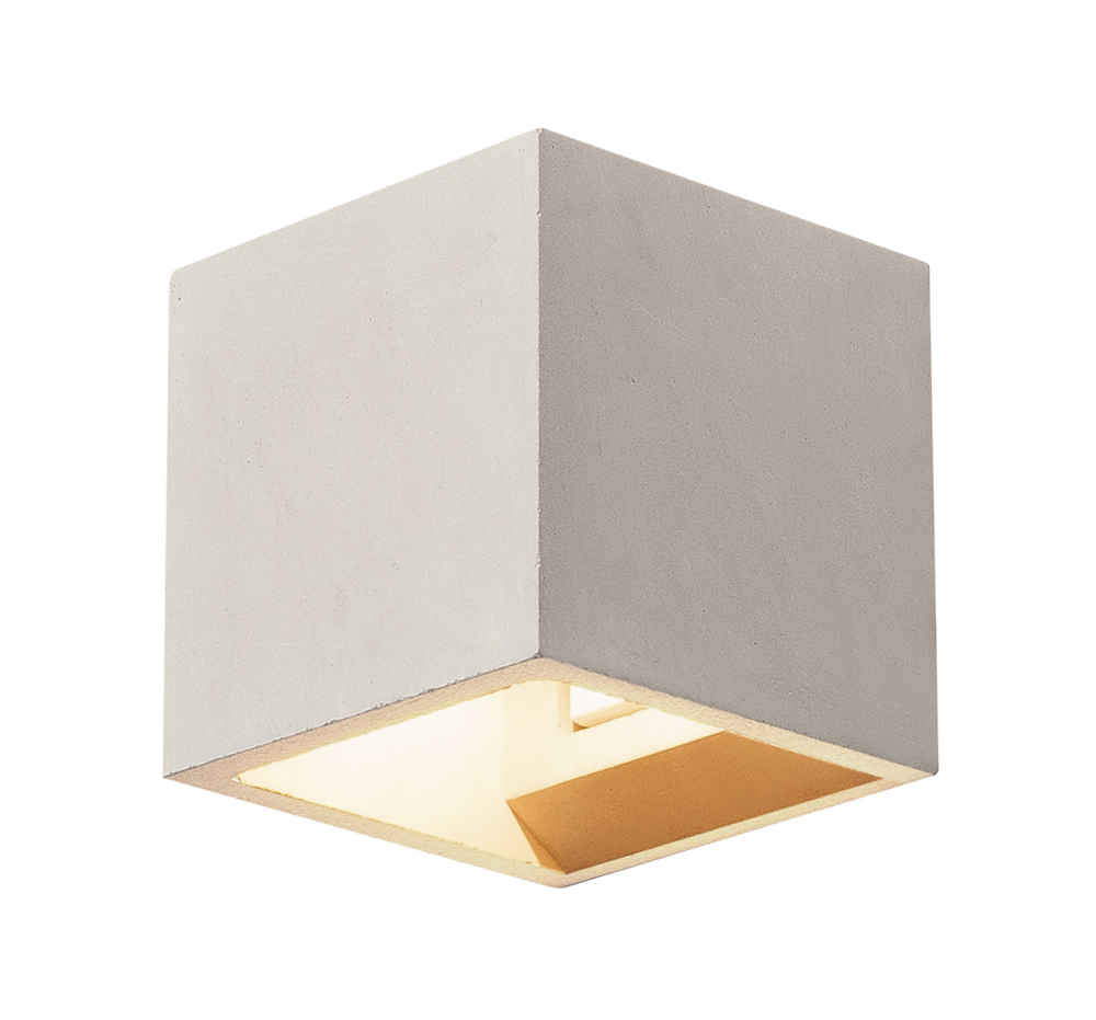 SOLID CUBE Wandleuchte, QT14, grau, max. 25W