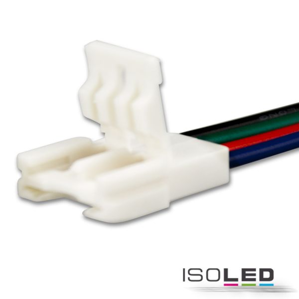 Flexband Clip-Anschluss-Slim 4-polig, weiß für Breite 10mm mit 200mm Kabel