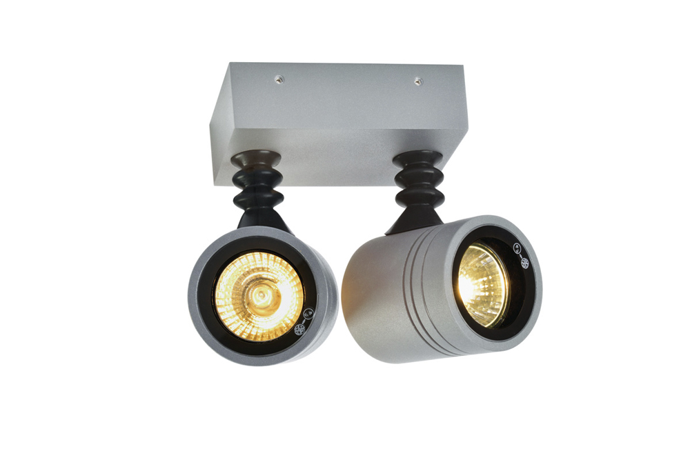 NEW MYRA WALL SPOT Wandleuchte, silbergrau, 2xGU10, max. 2x50W, IP55