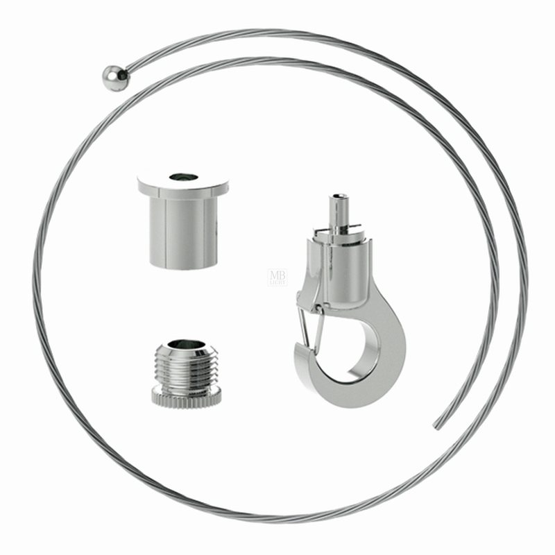 Abhängeset mit kleinem Haken-Gripper, Drahtseil ø 1,0 mm, L = 3000 mm