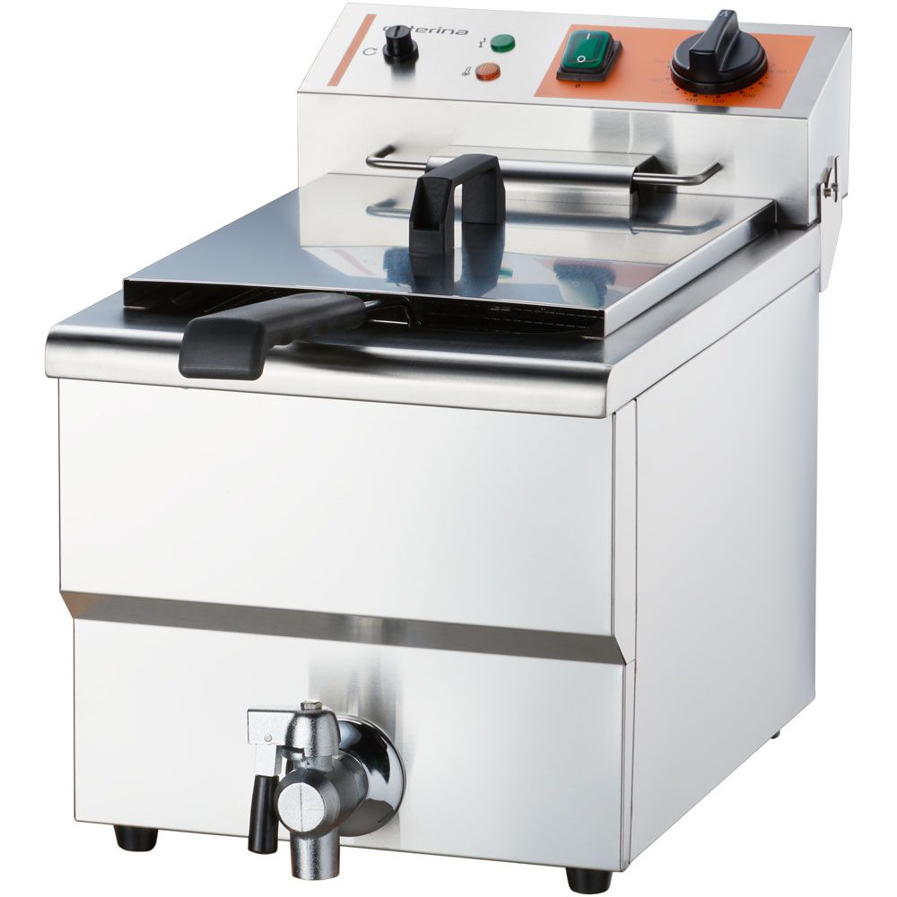 Fritteuse CATERINA, 10 Liter, mit Ablasshahn, 3,0KWW / 230V