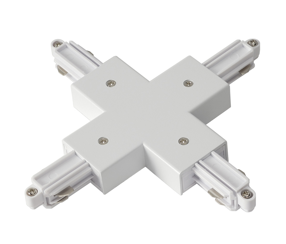 X-Verbinder für 1-Phasen-Hochvolt-Aufbauschienen, weiß