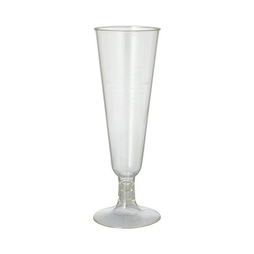 Stiel-Gläser für Sekt, PLA "pure" 0,1 l glasklar mit glasklarem Fuß, VPE= 240 Stück (10x 24)