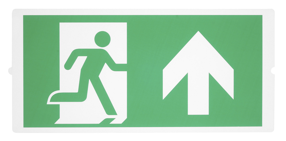 P-LIGHT Emergency, standard signs for areal light, green